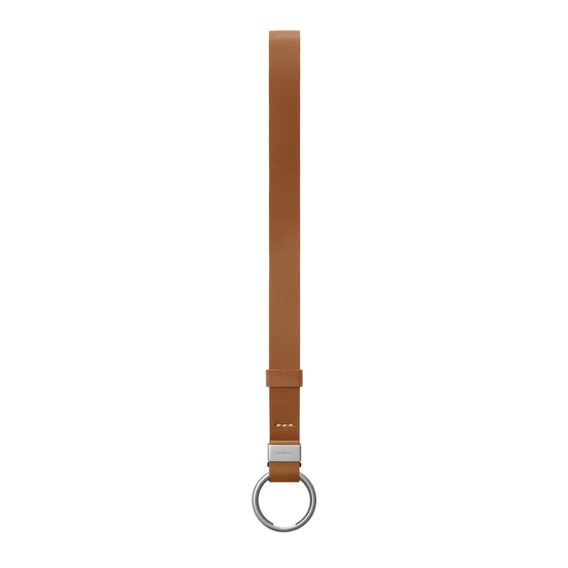 Chytré poutko na klíče Orbitkey Strap - tan se stříbrným kroužkem