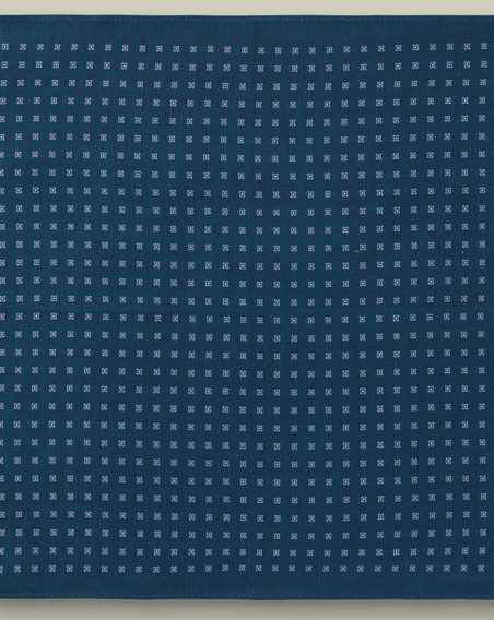 Charles Tyrwhitt Silk Linen Geo Pocket Square — Petrol Blue