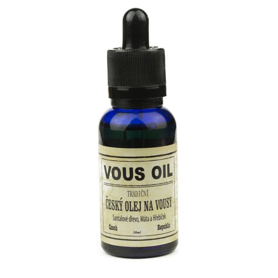 Český olej na plnovous Vous Oil se santalovým dřevem, mátou a hřebíčkem (30 ml)