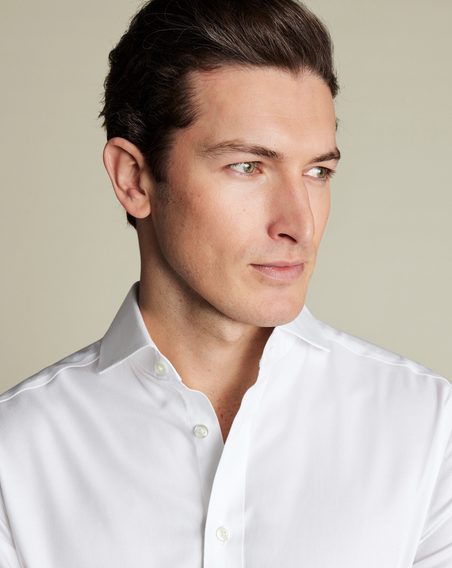 Charles Tyrwhitt Extreme Spread Collar Twill Shirt — White