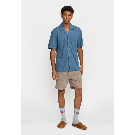 Revolution Jacquard Short-Sleeved Shirt — Blue