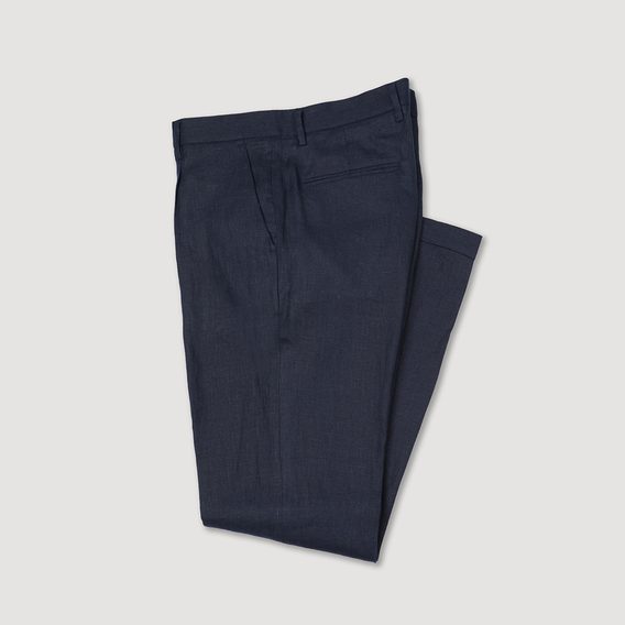 Brooksfield — Marcello Pleated Linen Chinos