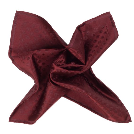 Vínový kapesníček s drobným paisley vzorem John & Paul