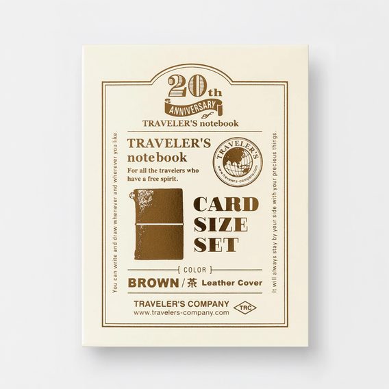 Traveler's Notebook Card Size 20th Anniversary Set — Brown