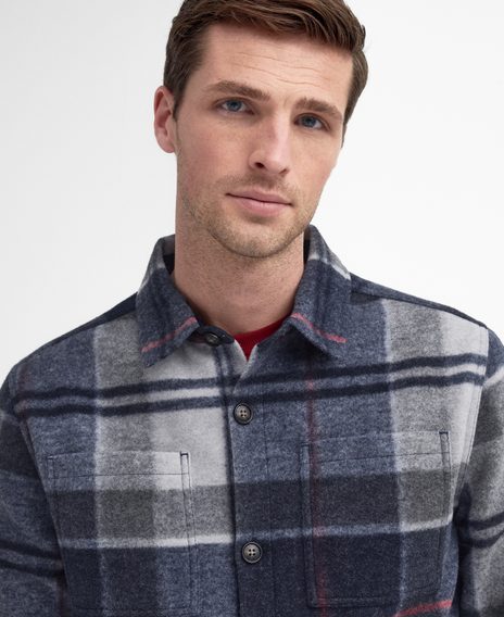 Barbour Chapter Check Overshirt — Blue Granite
