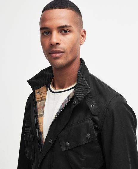 Barbour International Tourer Slim Wax Jacket — Classic Black