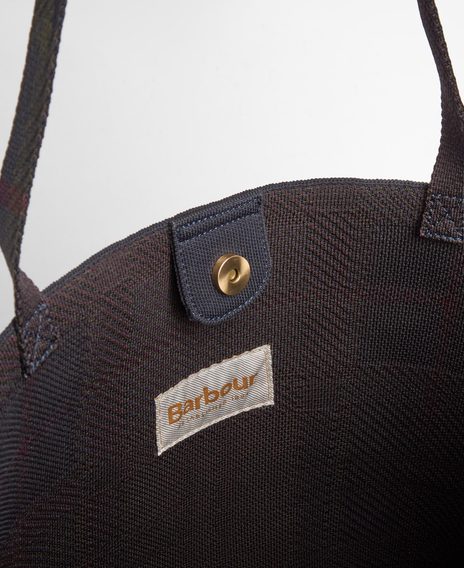 Barbour Layla Tartan Large Tote Bag — Shadow Classic Tartan