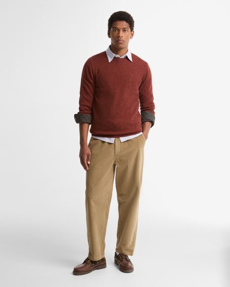 Barbour Essential Patch Crew Neck Sweater — Brick Red