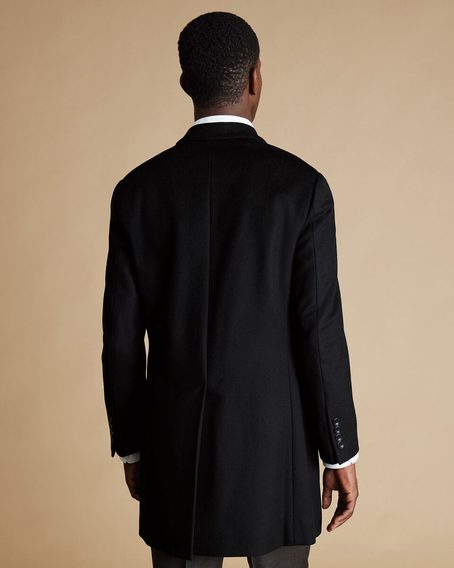 Charles Tyrwhitt Wool Overcoat — Black