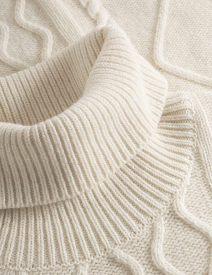 forét Marsh Cable Turtleneck — Cloud