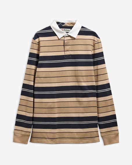 Barbour Frith Striped Rugby Shirt — Stone