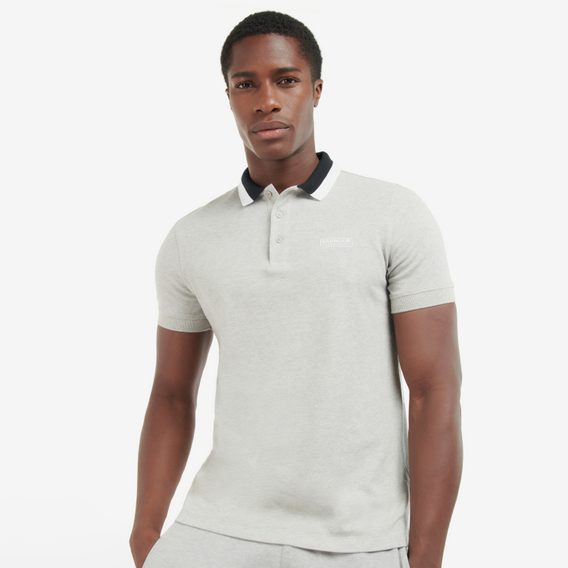 Polo z piké bavlny Barbour International Ampere Polo - Light Grey