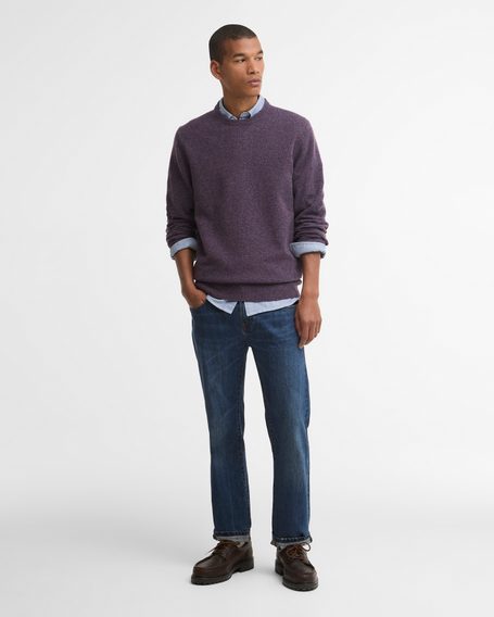 Barbour Essential Patch Crew Neck Sweater — Lilac