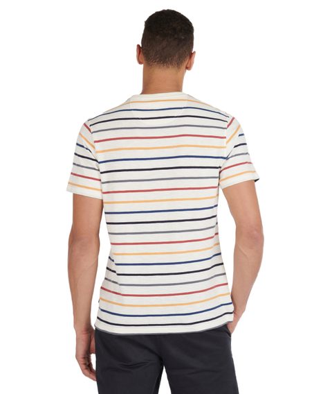 Pruhované tričko Barbour Summer Stripe - krémově bílé