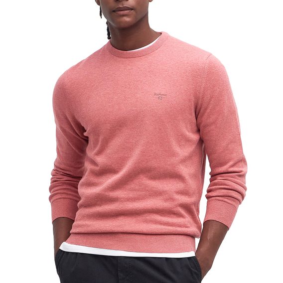 Barbour Pima Cotton Crew Neck Sweater — Pink Clay