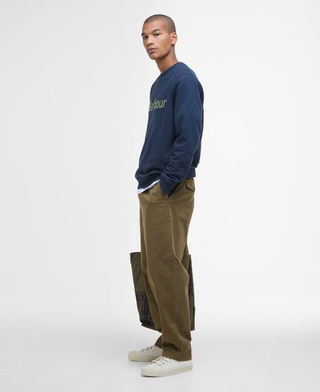 Barbour Washed Stretch Relaxed Trousers — Light Sage
