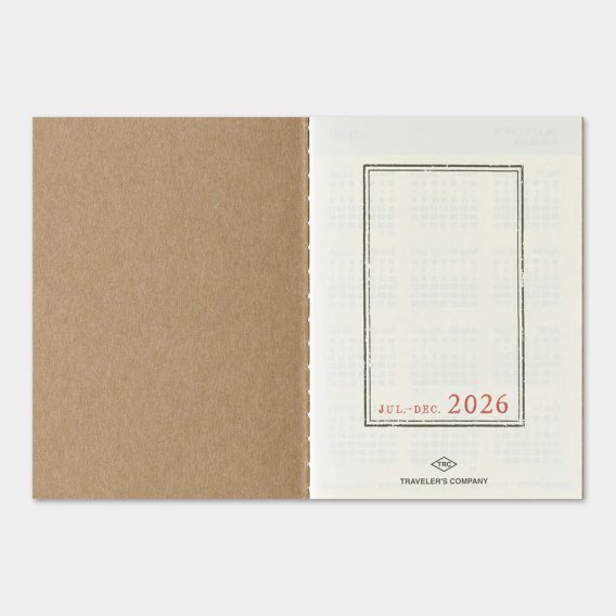 Traveler's Notebook — 2026 Second Half Weekly Diary (Passport)