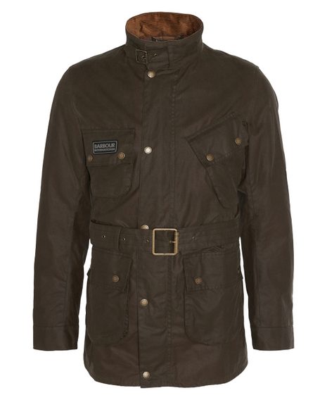 Barbour International Tourer Slim Wax Jacket — Sage