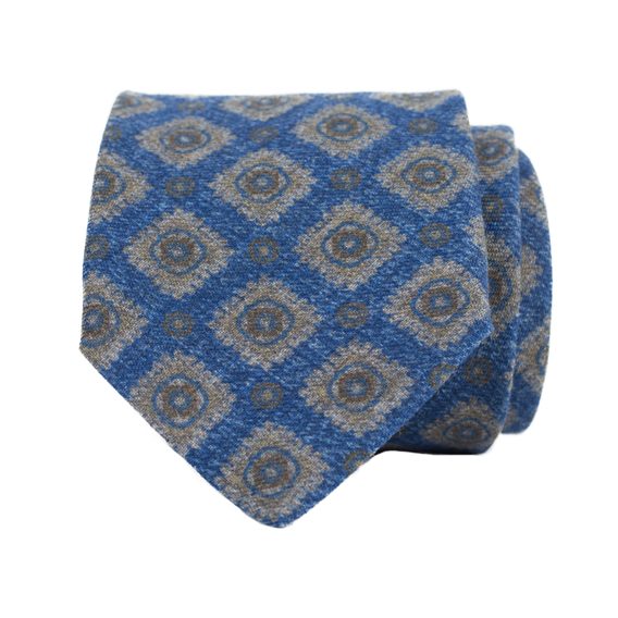 Světle modrá kravata s květy John & Paul