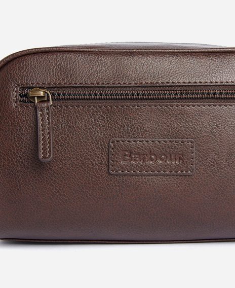 Barbour Leather Wash Bag
