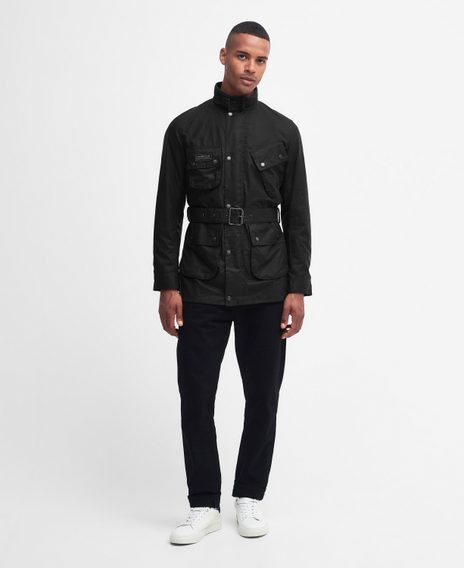 Barbour International Tourer Slim Wax Jacket — Classic Black