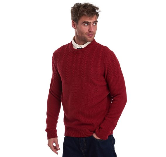 Svetr Barbour Crastill z jehněčí vlny - červený