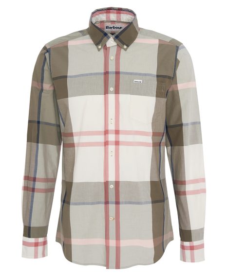 Barbour Harris Tailored Shirt — Olive Tartan