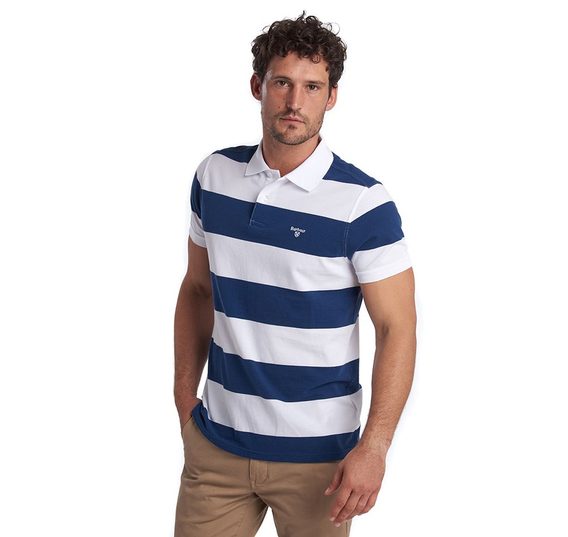 Pruhované polo Barbour Harren - modrobílé