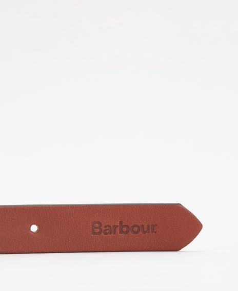 Barbour Pull Up Leather Belt — Dark Tan