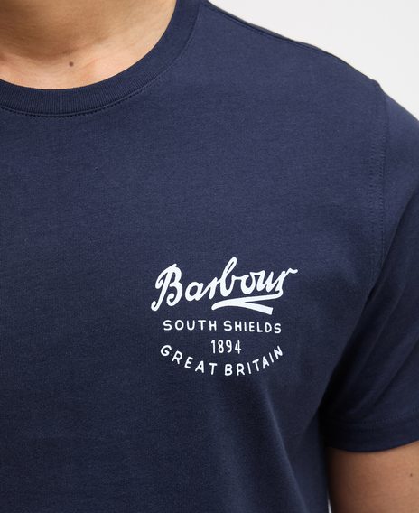 Barbour Script Graphic T-Shirt — Navy