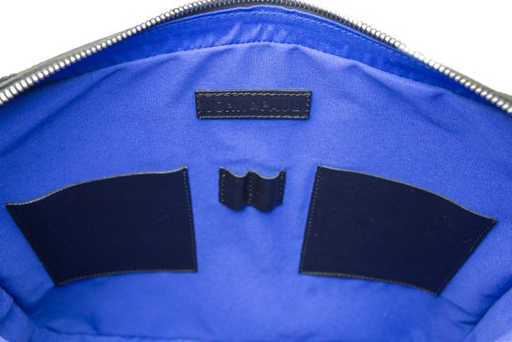 Kožená slim taška na notebook John & Paul - černá