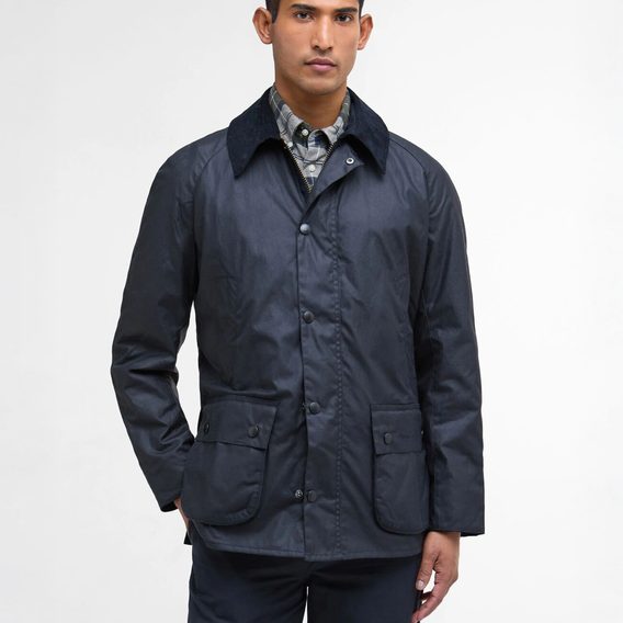Barbour Ashby Wax Jacket — Navy