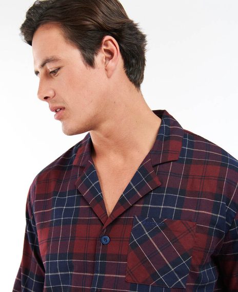 Tartanový pyžamový set Barbour Laith PJ Set - Red Tartan