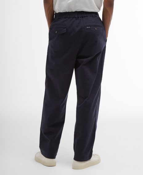 Barbour Washed Stretch Relaxed Trousers — Dark Navy