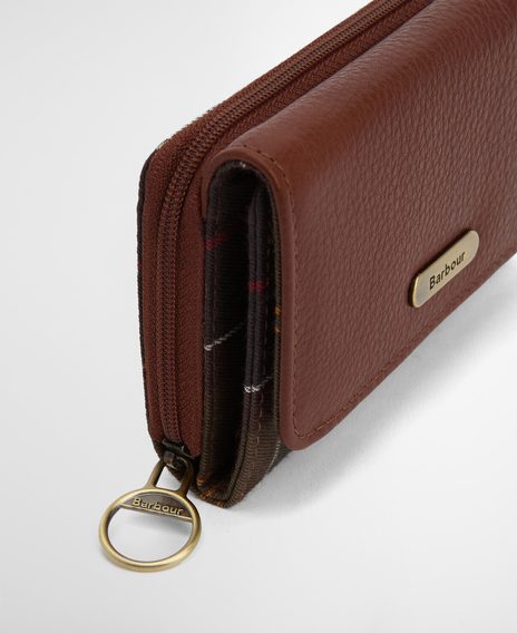 Barbour Rosa Leather French Purse — Brown