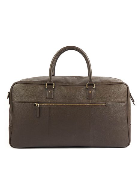 Kožená víkendová taška Barbour Highgate Leather Holdall - tmavě hnědá