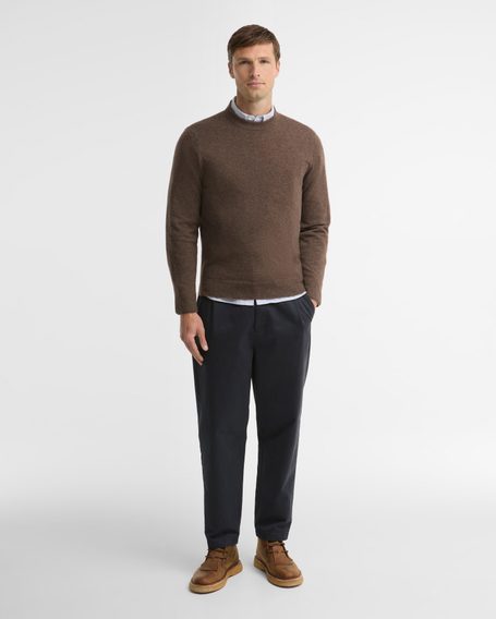 Barbour Pure Cashmere Sweater — Bark