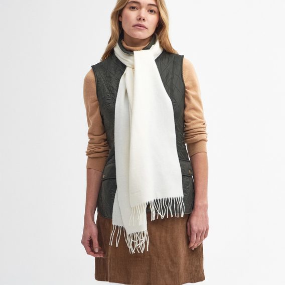 Barbour Lambswool Woven Scarf — Cream
