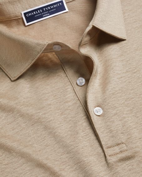 Charles Tyrwhitt Pure Linen Polo — Oatmeal