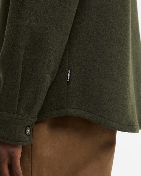 Barbour Marltown Tailored Wool Blend Overshirt — Sage