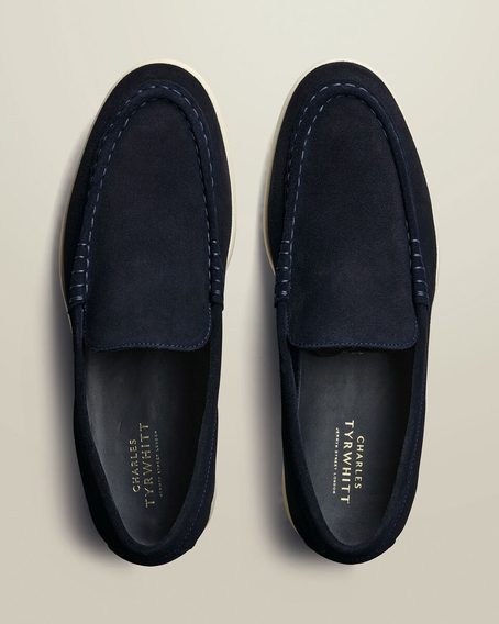 Charles Tyrwhitt Suede Slip-On Loafers — Navy