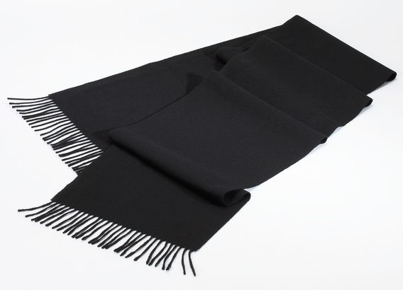 Joshua Ellis Brushed Cashmere Scarf — Black