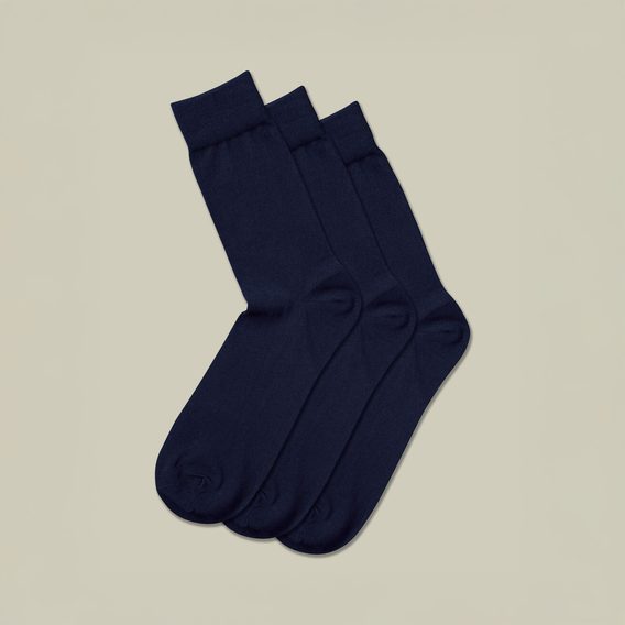 Charles Tyrwhitt Cotton Rich 3-pack Socks — Navy