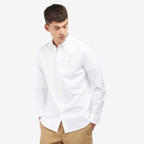 Barbour Oxford Tailored Long-Sleeved Shirt — White