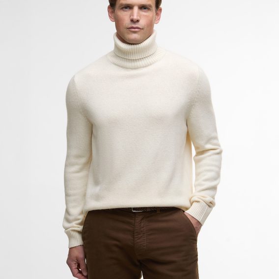 Barbour Kelp Roll-Neck Jumper — Whisper White