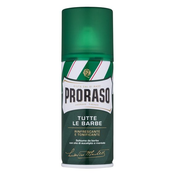 Osvěžující pěna na holení Proraso Green - eukalyptus (100 ml)