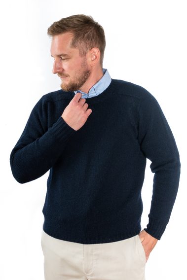 Jamieson's Saddle Shoulder Jumper — Navy