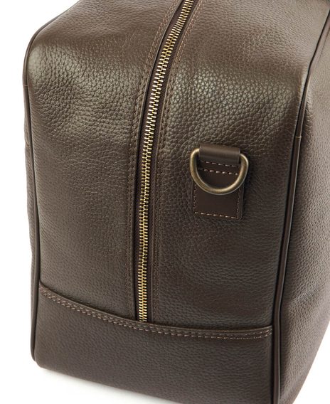 Kožená víkendová taška Barbour Highgate Leather Holdall - tmavě hnědá