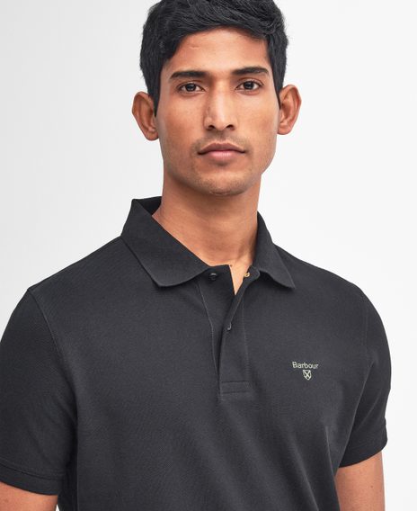 Barbour Lightweight Sports Polo Shirt — Classic Black