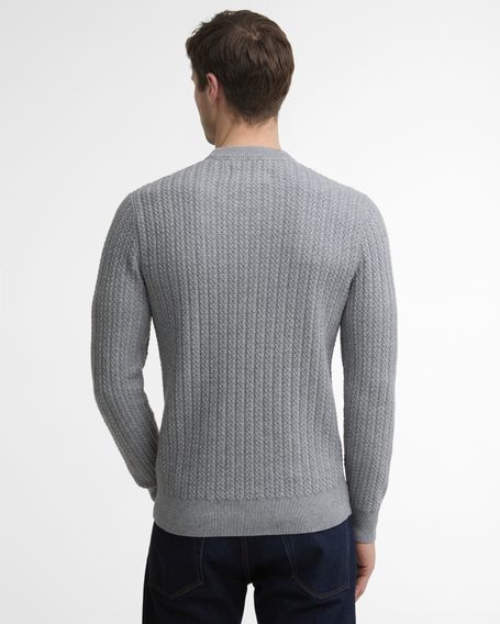 Barbour Herringbone Knitted Crew — Grey
